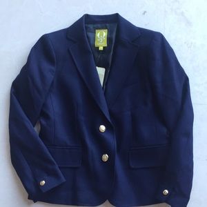NWT SIZE 2 Q Mack Navy Blazer with Gold Buttons